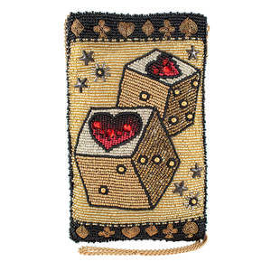 COPY - Mary Frances Roll the Dice Crossbody Golden Phone Bag Handbag New